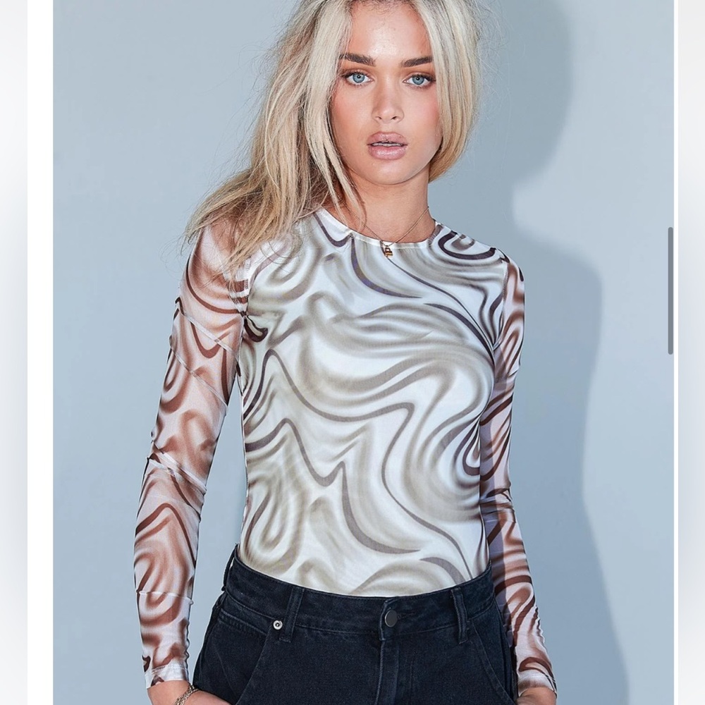 Princess Polly Ebony Long Sleeve Bodysuit